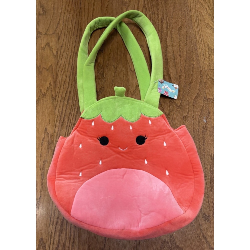 Squishmallow SCARLET THE STRAWBERRY Plush Tote Bag Purse Bioworld 14x12.5 NEW!
